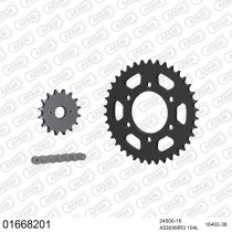 Kit chaine 530 AFAM - Couronne acier - Type de chaine au choix - KAWASAKI GPZ 550 H1-2 1982-1983