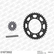 Kit chaine 520 AFAM - Couronne acier - Type de chaine au choix - KAWASAKI KLX 650 C1-C8 1993-2002