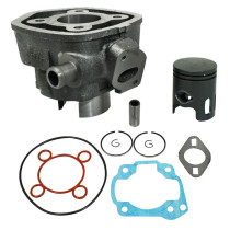 Cylindre piston 50cc 2T MBK Nitro Mach G Yamaha Aerox Jog R Malaguti F12 F15 Aprilia SR liquide (fonte piston graphite)