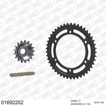 Kit chaine 530 AFAM - Couronne acier - Type de chaine au choix - KAWASAKI ZZR 1100 C1-3 1990-1992