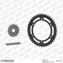 Kit chaine 530 AFAM - Couronne acier - Type de chaine au choix - KAWASAKI ZRR 1100 D1-D3 1993-1995