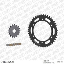 Kit chaine 530 AFAM - Couronne acier - Type de chaine au choix - KAWASAKI ZZR 1100 1996-2001