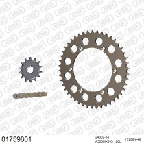 Kit chaine 520 AFAM - Couronne alu anti-boue - Type de chaine au choix - KAWASAKI KX 500 1983-1984
