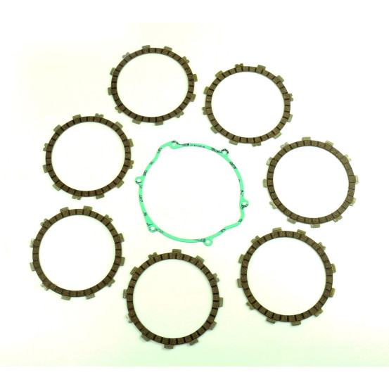 Kit disques embrayage garnis + Joint de couvercle embrayage ATHENA - HUSQVARNA 400 TE 2001-2004 570 TC 2002 570 TE 2001