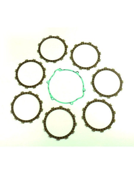Kit disques embrayage garnis + Joint de couvercle embrayage ATHENA - HUSQVARNA 400 TE 2001-2004 570 TC 2002 570 TE 2001