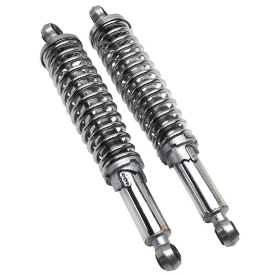 Amortisseur adaptable cyclomoteur réglable chromés (entraxe 330mm)