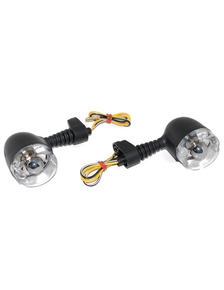 Clignotants MBK 50 Nitro/Yamaha 50 Aerox/Derbi 50 Senda Arrière Transparent/Noir Orange