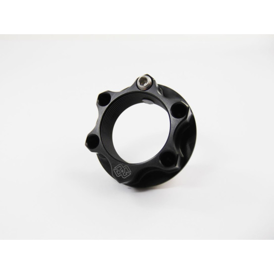 Ecrou de colonne de direction en aluminium GILLES TOOLING Noir - M28 x 1 - BMW/Indian/Kawasaki/Suzuki/Yamaha