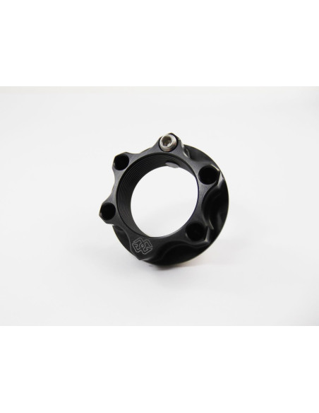 Ecrou de colonne de direction en aluminium GILLES TOOLING Noir - M28 x 1 - BMW/Indian/Kawasaki/Suzuki/Yamaha