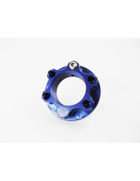 Ecrou de colonne de direction en aluminium GILLES TOOLING Bleu - M28 x 1 - BMW/Indian/Kawasaki/Suzuki/Yamaha