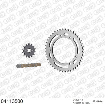 Kit chaine 428 AFAM - Couronne acier - Type de chaine au choix - BULTACO SHERCO 125 CITY CORP 2003-2006