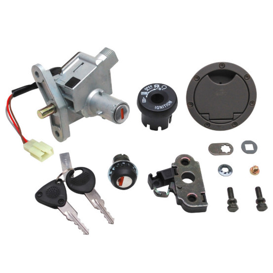 Contacteur à clé MBK 50 Nitro / Yamaha 50 Aerox 2003-2012 (avec serrure de selle et bouchon d'essence - premium)