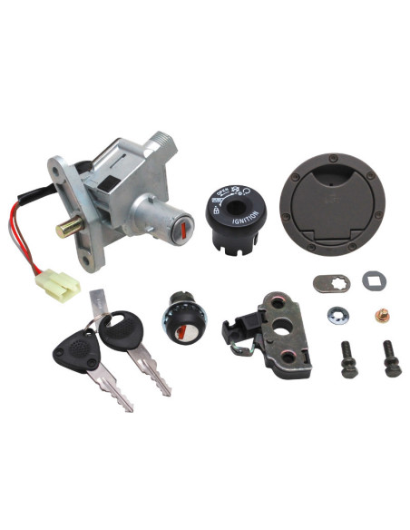 Contacteur à clé MBK 50 Nitro / Yamaha 50 Aerox 2003-2012 (avec serrure de selle et bouchon d'essence - premium)