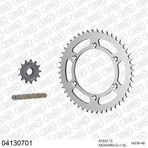 Kit chaine 520 AFAM - Couronne acier - Type de chaine au choix - SHERCO SFE 300 I 2010-2011