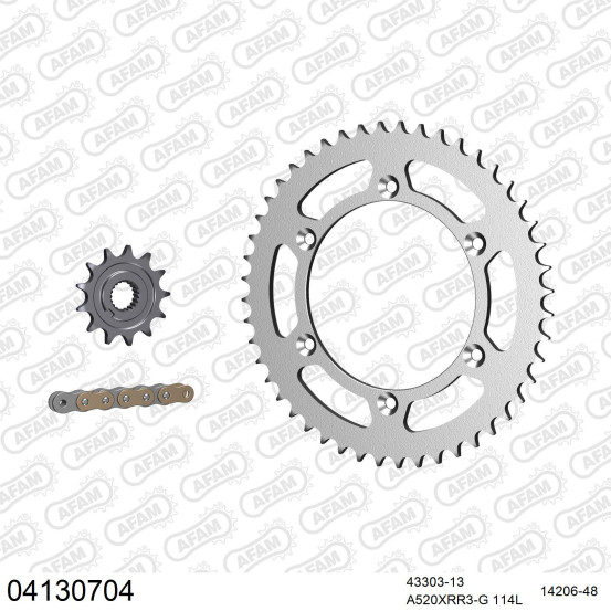 Kit chaine 520 AFAM - Couronne acier - Type de chaine au choix - SHERCO 300 SE F I 2014-2020