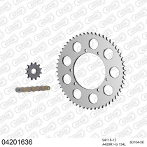 Kit chaine 428 AFAM - Couronne alu anti-boue - Type de chaine au choix - SHERCO 50 SM 2002-2008
