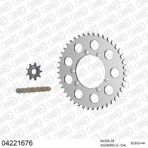 Kit chaine 520 AFAM - Couronne alu anti-boue - Type de chaine au choix - BULTACO SHERCO 200 2.0 2003-2005