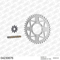 Kit chaine 520 AFAM - Couronne alu anti-boue - Type de chaine au choix - SHERCO 290 2.9 2002-2015