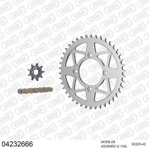Kit chaine 520 AFAM - Couronne alu anti-boue - Type de chaine au choix - SHERCO 320 3.2 2005-2012
