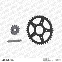 Kit chaine 520 AFAM - Couronne acier - Type de chaine au choix - CAGIVA 125 MITO 1992-1999