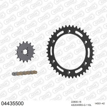 Kit chaine 520 AFAM - Couronne acier - Type de chaine au choix - CAGIVA 350 T4 E-R 1987-1992
