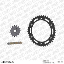 Kit chaine 520 AFAM - Couronne acier - Type de chaine au choix - CAGIVA 500 T4 E-R 1987-1990