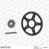 Kit chaine 520 AFAM - Couronne acier - Type de chaine au choix - CAGIVA 600 RIVER 1995-1999
