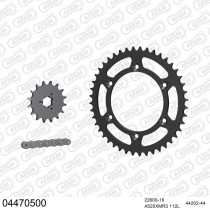 Kit chaine 520 AFAM - Couronne acier - Type de chaine au choix - CAGIVA 600 W 16 1994-1998
