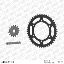 Kit chaine 525 AFAM - Couronne acier - Type de chaine au choix - CAGIVA 650 RAPTOR 2001-2007
