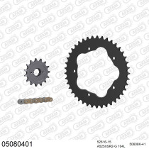Kit chaine 525 AFAM - Couronne acier - Type de chaine au choix - DUCATI 796 HYPERMOTARD 2010-2012