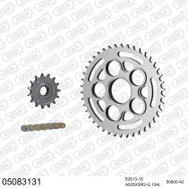 Kit chaine 525 AFAM - Couronne acier - Type de chaine au choix - DUCATI 848 STREETFIGHTER 2011-2015