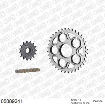 Kit chaine 525 AFAM - Couronne acier - Type de chaine au choix - DUCATI 998 S 2002-2004