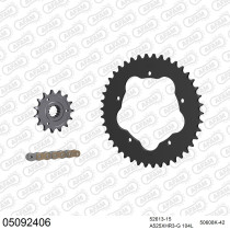 Kit chaine 525 AFAM - Couronne acier - Type de chaine au choix - DUCATI 1100 HYPERMOTARD 2007-2009