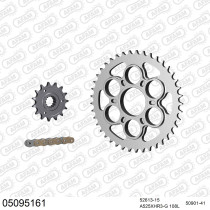 Kit chaine 525 AFAM - Couronne acier - Type de chaine au choix - DUCATI 1200 S MONSTER 2014-2016