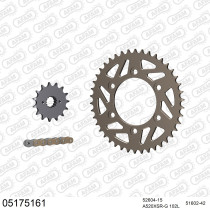 Kit chaine 520 AFAM - Couronne alu anti-boue - Type de chaine au choix - DUCATI MONSTER 695 2006-2008