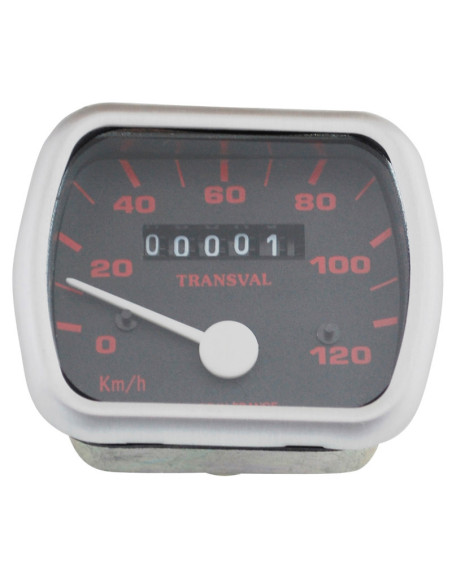 Compteur de vitesse TRANSVAL 120 km/h Peugeot 103 Vogue / MVL 16 pouces (avec entraîneur et câble)