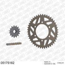 Kit chaine 520 AFAM - Couronne alu anti-boue - Type de chaine au choix - DUCATI 696 MONSTER 2008-2014