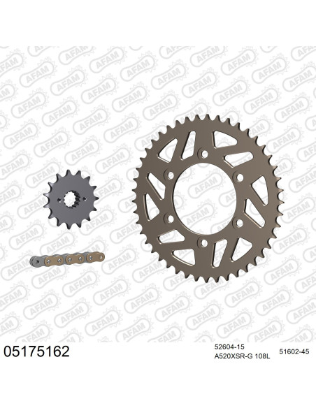 Kit chaine 520 AFAM - Couronne alu anti-boue - Type de chaine au choix - DUCATI 696 MONSTER 2008-2014