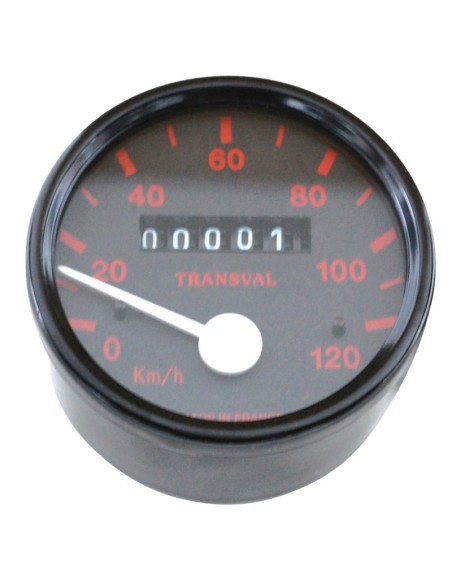 Compteur de vitesse TRANSVAL 120 km/h Peugeot 103 SP (avec entraîneur et câble)
