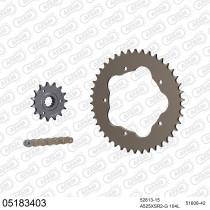 Kit chaine 525 AFAM - Couronne alu anti-boue - Type de chaine au choix - DUCATI 848 STREETFIGHTER 2011-2015