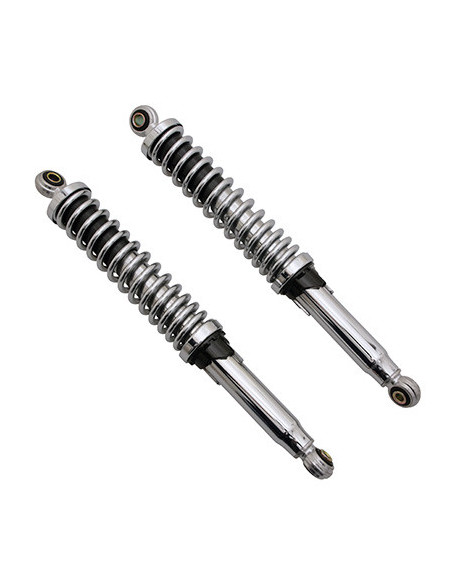 Amortisseur adaptable cyclomoteur réglable chromés (entraxe 360mm)