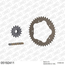 Kit chaine 525 AFAM - Couronne alu anti-boue - Type de chaine au choix - DUCATI 1100 MONSTER EVO 2011-2013