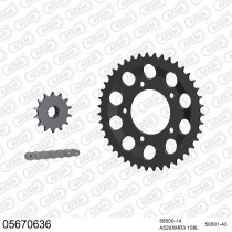 Kit chaine 520 AFAM - Couronne acier - Type de chaine au choix - GILERA 600 NORD WEST 1991-1994