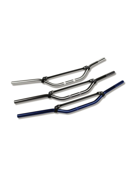 Guidon diamètre 22mm TRW OFFROAD bas alu anodisé argent