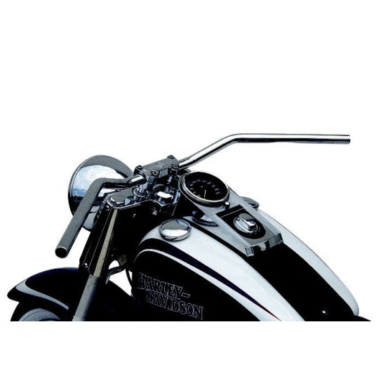 Guidon diamètre 25,4mm (1 inch) TRW FLYERBAR acier chrome avec perçage pour les câbles