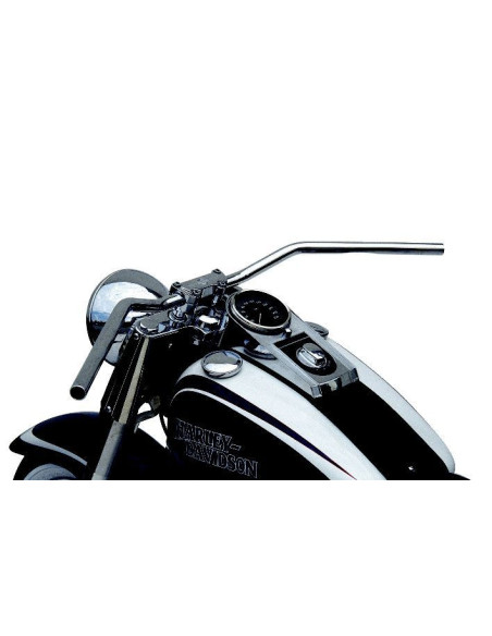 Guidon diamètre 25,4mm (1 inch) TRW FLYERBAR acier chrome avec perçage pour les câbles