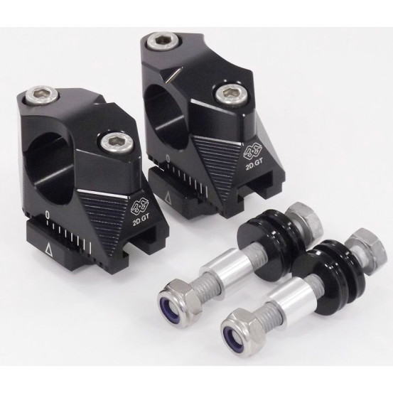 Pontets de guidon réglables diamètre 28,6mm GILLES TOOLING - Noir - Ducati 1200 Monster 2014-2016 Kawasaki 650 ER-6F 2012-2016