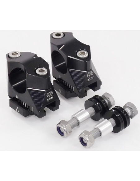 Pontets de guidon réglables diamètre 28,6mm GILLES TOOLING - Noir - Ducati 1200 Monster 2014-2016 Kawasaki 650 ER-6F 2012-2016
