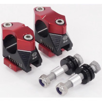 Pontets de guidon réglables diamètre 28,6mm GILLES TOOLING - Noir et Rouge - Yamaha 700 MT-07 2014-2019
