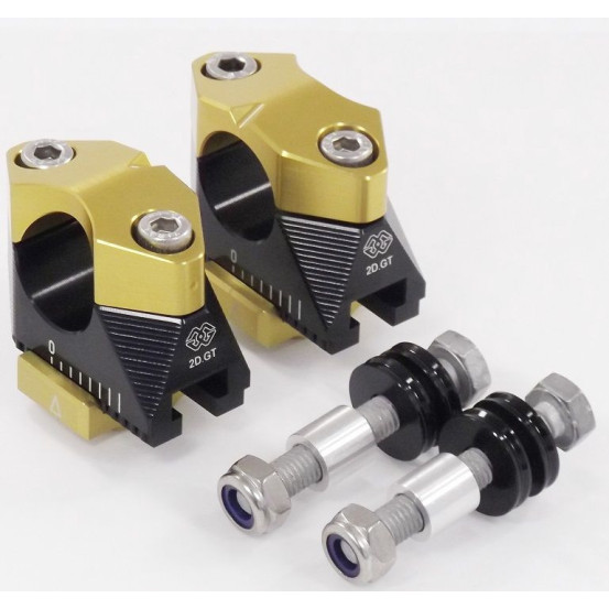 Pontets de guidon réglables diamètre 28,6mm GILLES TOOLING - Noir et Or - Yamaha 850 MT-09 Tracer 2015-2020